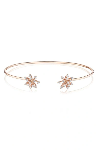 Shop Hueb Luminus Diamond Cuff Bracelet In Pink Gold