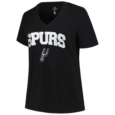 Shop Profile Black San Antonio Spurs Plus Size Arch Over Logo V-neck T-shirt
