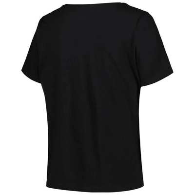 Shop Profile Black San Antonio Spurs Plus Size Arch Over Logo V-neck T-shirt