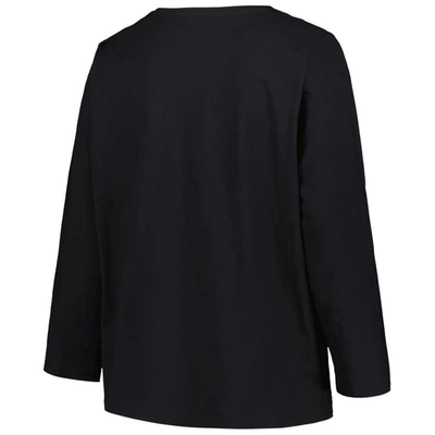 Shop Profile Black Iowa Hawkeyes Plus Size Arch Over Logo Scoop Neck Long Sleeve T-shirt