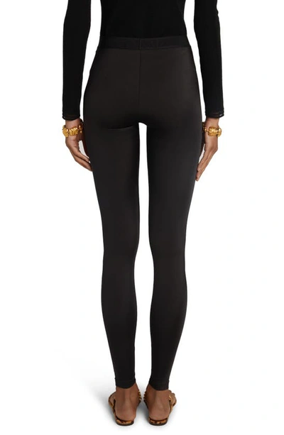 Tom Ford Stretch Lustrous Velour Signature Leggings Trousers Black In Black