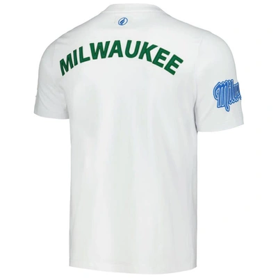 Shop Fisll Unisex  White Milwaukee Bucks Heritage Crest T-shirt