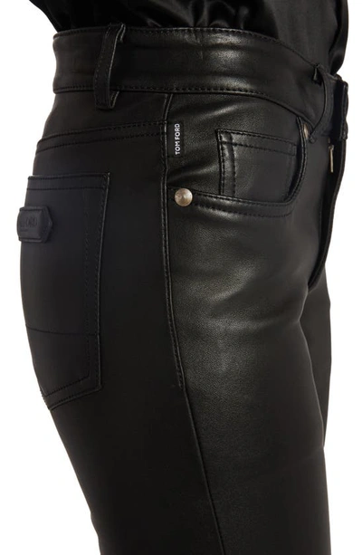 Shop Tom Ford Lambskin Leather Skinny Ankle Pants In Black