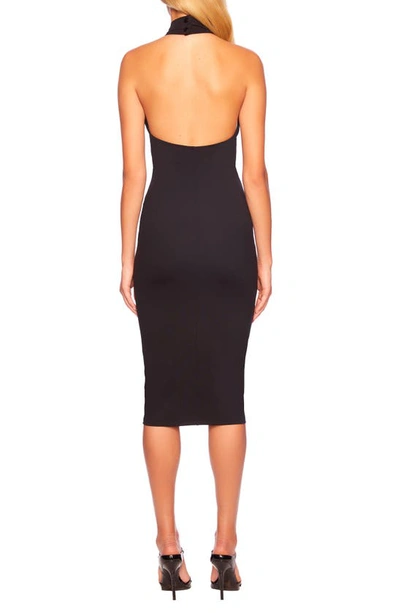 Susana Monaco Halter Neck Midi Dress In Black