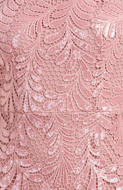Shop Js Collections Jo Sequin Lace Cocktail Midi Dress In Blush
