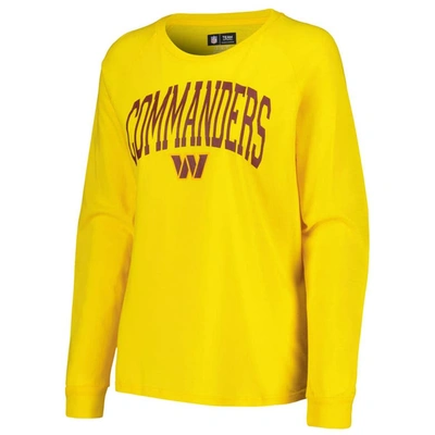 Shop Concepts Sport Burgundy/gold Washington Commanders Raglan Long Sleeve T-shirt & Shorts Lounge Set