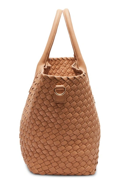 Shop Anne Klein Large Woven Tote In Latte