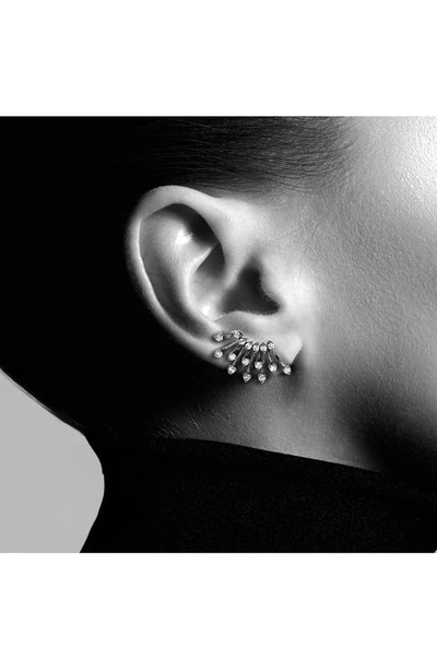 Shop Hueb Luminous Diamond Stud Earrings In Black Rhodium