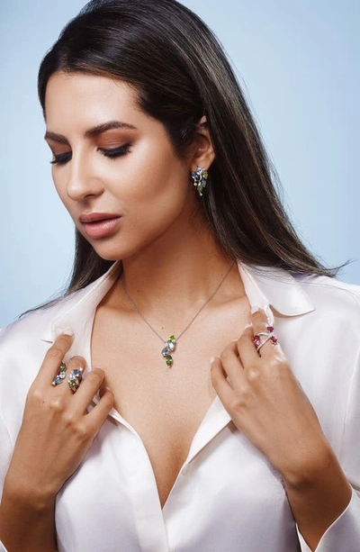 Shop Hueb Amazonia Diamond Gemstone Pendant Necklace In White Gold