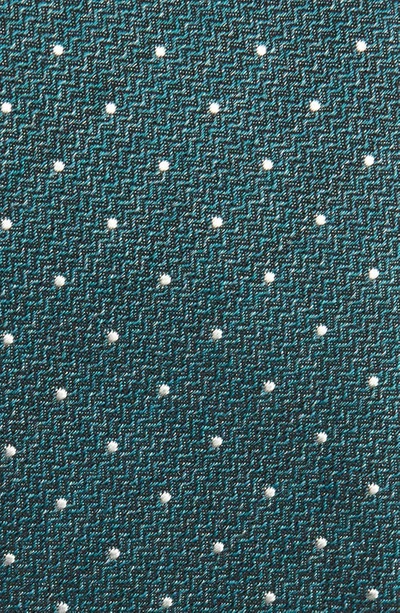 Shop Jack Victor Cotton Blend Tie In Teal