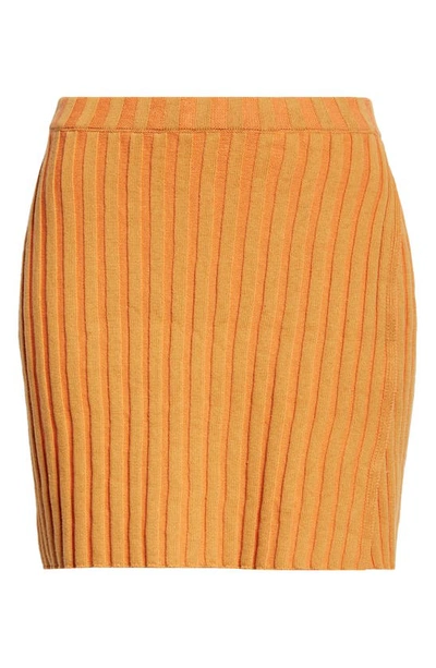 Shop Eckhaus Latta Keyboard Linen & Cotton Rib Sweater Miniskirt In Turmeric