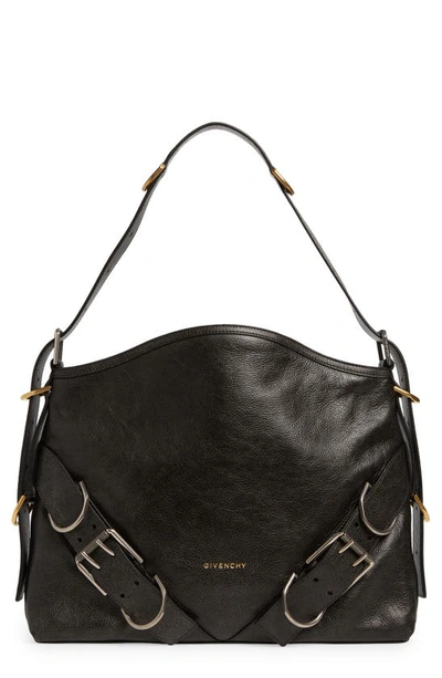 Shop Givenchy Medium Voyou Boyfriend Leather Hobo Bag In Black