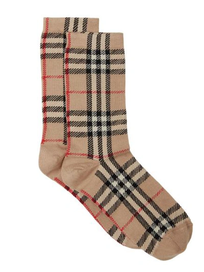 Shop Burberry Socks In Beige