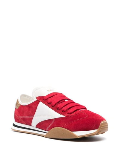 Shop Bally Sneakers In Ruby/white