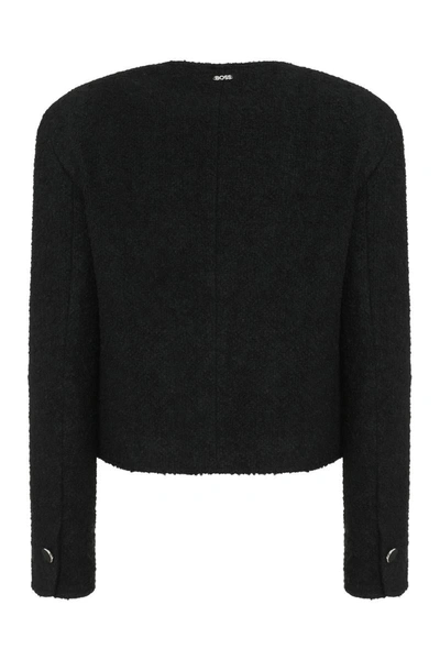 Shop Hugo Boss Boss Jesetta Tweed Jacket In Black