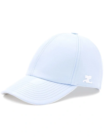 Courrèges Logo Patch Cap In Blue