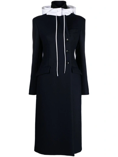 Ferragamo Coats In New Navy