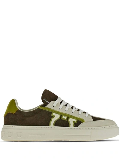 Shop Ferragamo Sneakers In Green