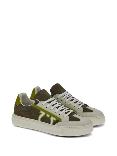 Shop Ferragamo Sneakers In Green