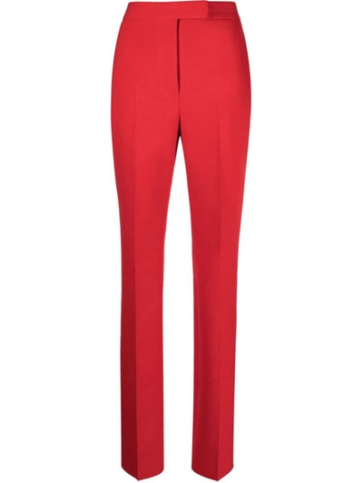 Shop Ferragamo Trousers In Red