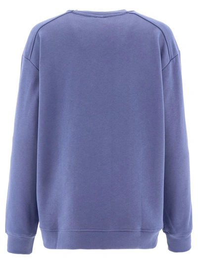 Shop Ganni Sweatshirt With Embroidery In Blue