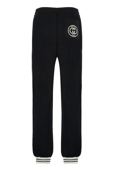 Shop Gucci Cotton Track-pants In Black