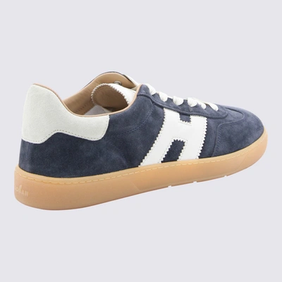 Shop Hogan Blue Suede Cool Sneakers In Navy/multi