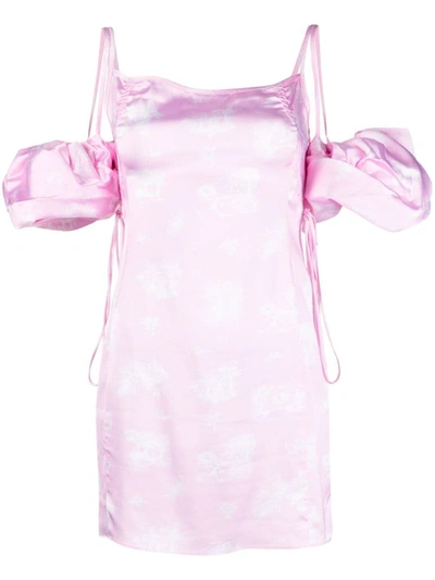 Jacquemus La Mini Robe Chouchou Dress Print Toile De Jouy Pink In Pink