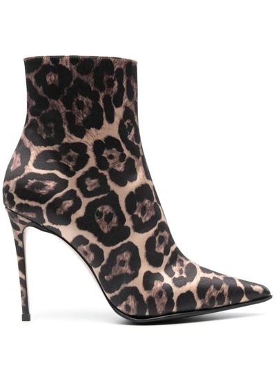 Le Silla Eva 100mm Leopard-print Boots In Savannah