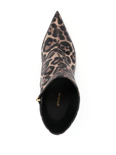 Le Silla Eva 100mm Leopard-print Boots In Savannah