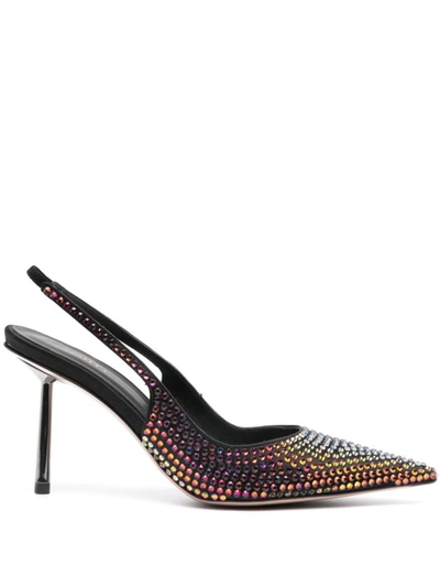 Le Silla Bella 70mm Crystal-embellished Pumps In Black/volcano
