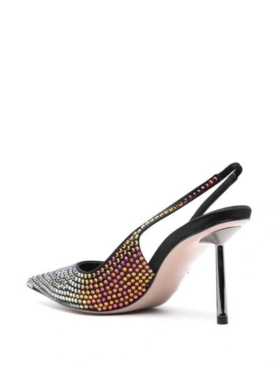Le Silla Bella 70mm Crystal-embellished Pumps In Black/volcano