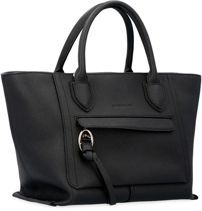 Shop Longchamp Mailbox Leather Bag In Black