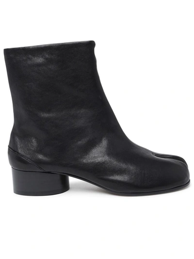 Shop Maison Margiela Black Nappa Leather Ankle Boots