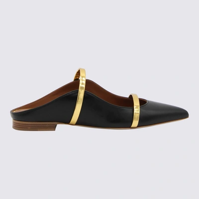 Shop Malone Souliers Black And Gold-tone Leather Maureen