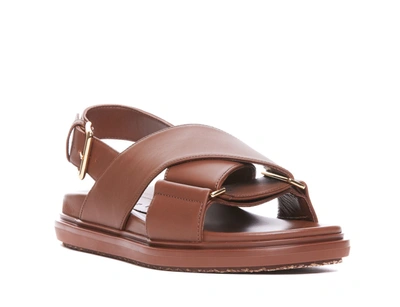 Shop Marni Sandals In Brown