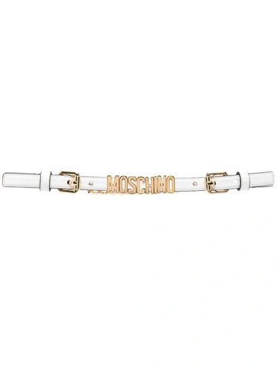 Shop Moschino Belts In White