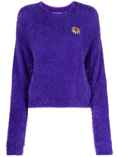 Shop Moschino Sweaters In Purple