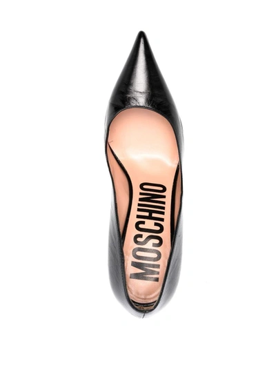 Moschino Sculpted Heel Pointed Toe Mules In Black