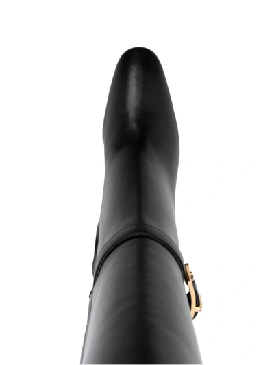 Sergio Rossi High Heel Buckled Boots In Black