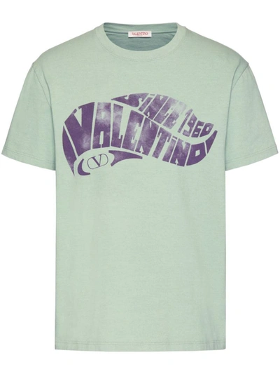Shop Valentino Garavani T-shirts And Polos In Green/purple