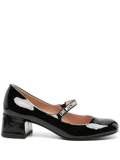 Shop Love Moschino Painted Pumps In Black