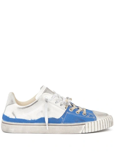 Shop Maison Margiela Two-tone Sneakers In Bianco E Blu