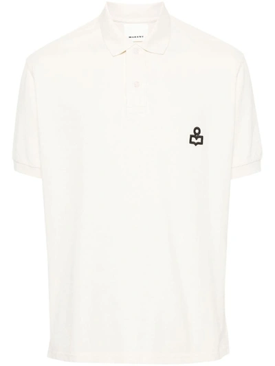 Shop Isabel Marant Polo Shirt With Logo In Beige