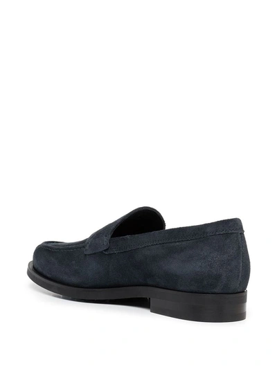 Shop Tod's Suede Moccasins In Blue