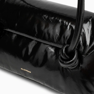 Shop Jil Sander Small Black Leather Shoulder Bag