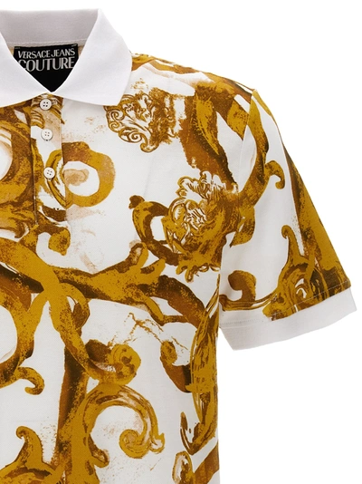Shop Versace Jeans Couture All Over Print  Shirt Polo Multicolor