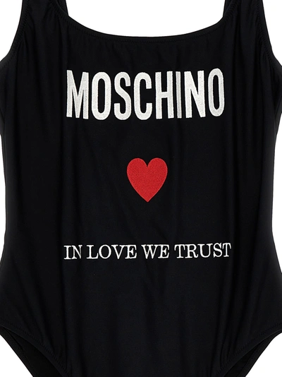 Shop Moschino In Love We Trust Beachwear Black