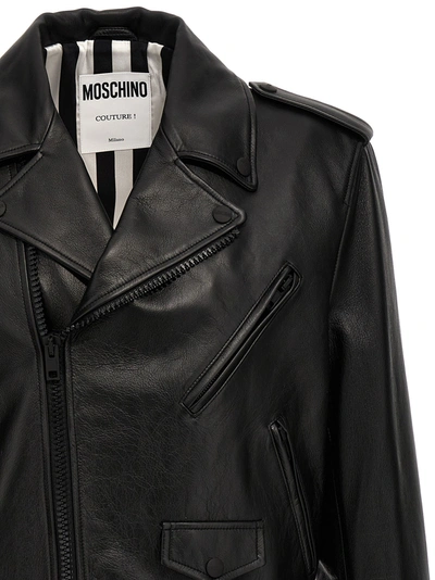 Shop Moschino In Love We Trust Casual Jackets, Parka Black