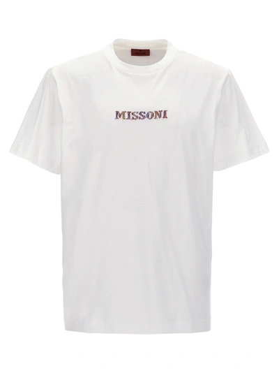 Shop Missoni Logo Embroidery T-shirt White
